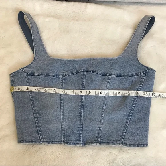 Belle Vere Crop Denim Bustier size Small - Picture 5 of 6
